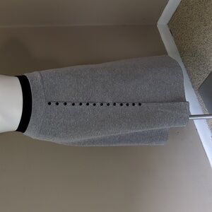 Grey midi skirt with button design